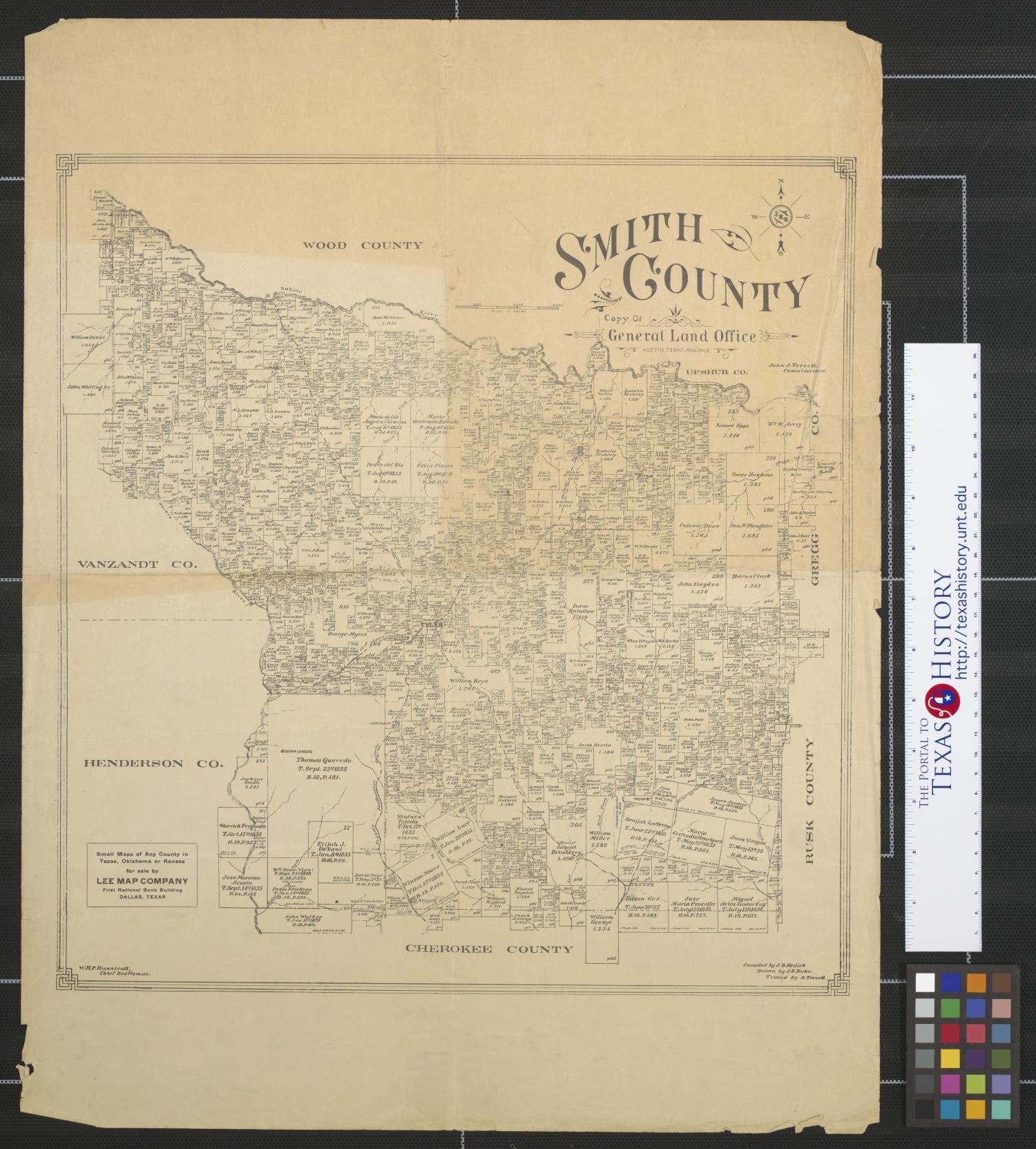 Smith County, Texas — Texas General Land Office map, 1903